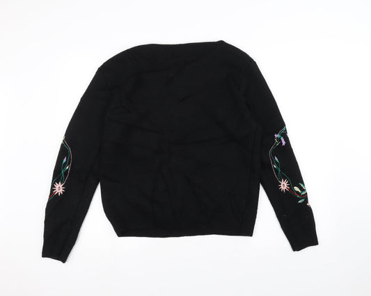 Tenki Womens Black  Knit Pullover Jumper Size M