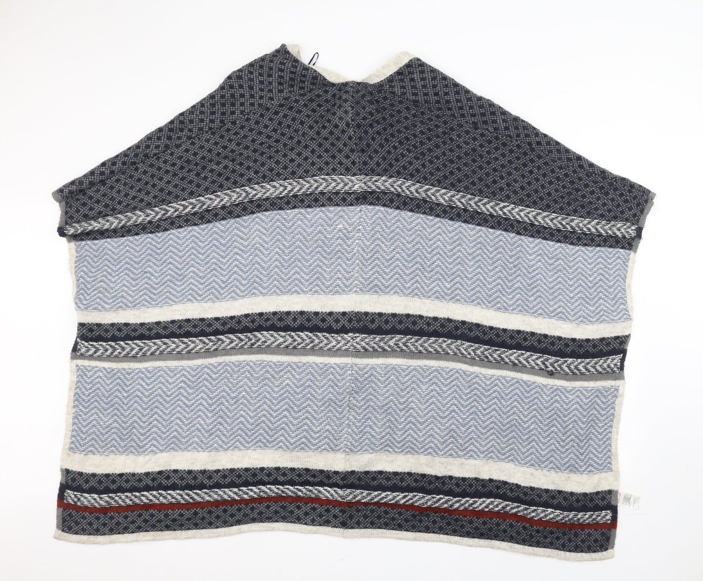 Falmers Heritage Womens Blue Striped  Jacket Poncho Size M