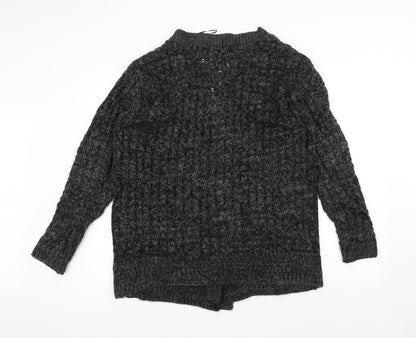 Pura Moda Womens Black  Knit Jacket Coatigan Size M