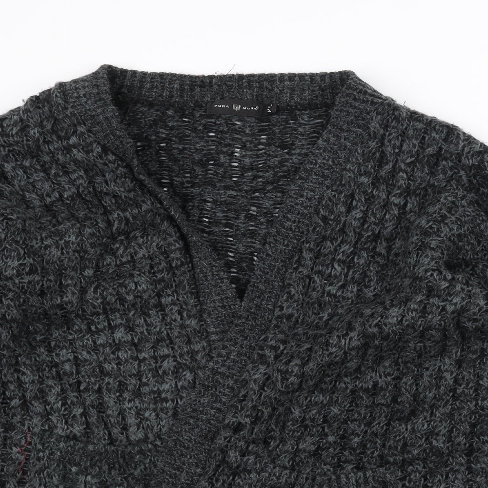 Pura Moda Womens Black  Knit Jacket Coatigan Size M