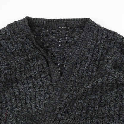 Pura Moda Womens Black  Knit Jacket Coatigan Size M