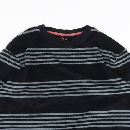 Marks and Spencer Girls Black Striped  Pullover Jumper Size 12-13 Years
