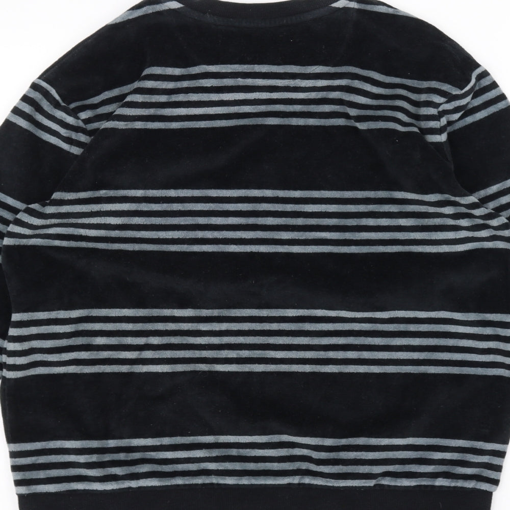 Marks and Spencer Girls Black Striped  Pullover Jumper Size 12-13 Years