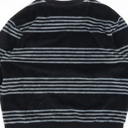 Marks and Spencer Girls Black Striped  Pullover Jumper Size 12-13 Years