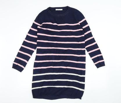 ulifestyle Womens Blue Striped  Jumper Dress  Size S