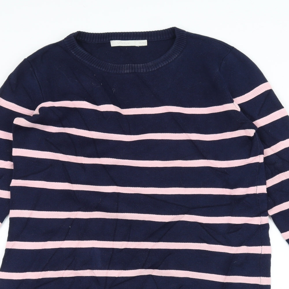 ulifestyle Womens Blue Striped  Jumper Dress  Size S