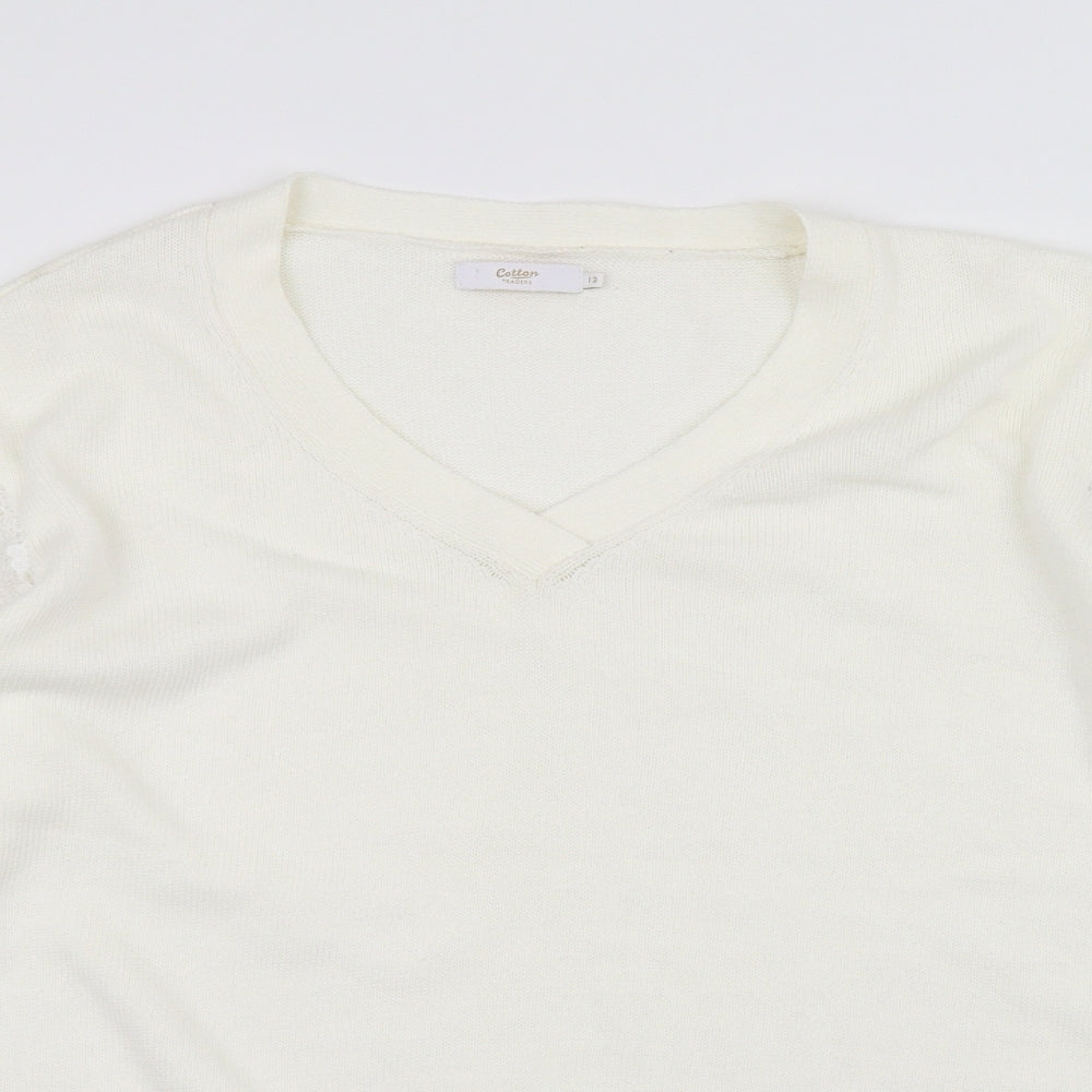 Cotton Traders Womens White   Pullover Jumper Size 12
