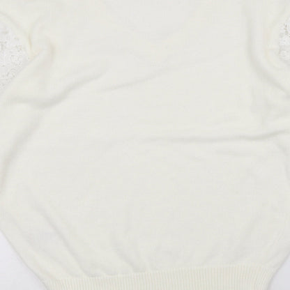 Cotton Traders Womens White   Pullover Jumper Size 12