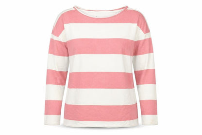 Avenue Womens White Striped  Pullover Jumper Size 12