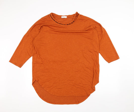 Papaya Womens Orange   Basic T-Shirt Size L