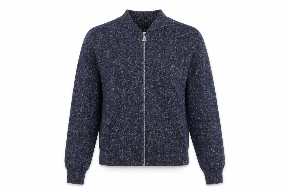 Front view of Atmosphere women’s blue cardigan jumper, size UK 10