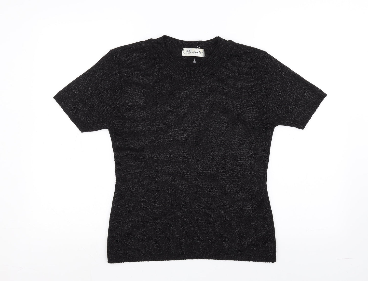 Womens UK Size 10 Berkertex Black Basic T-Shirt