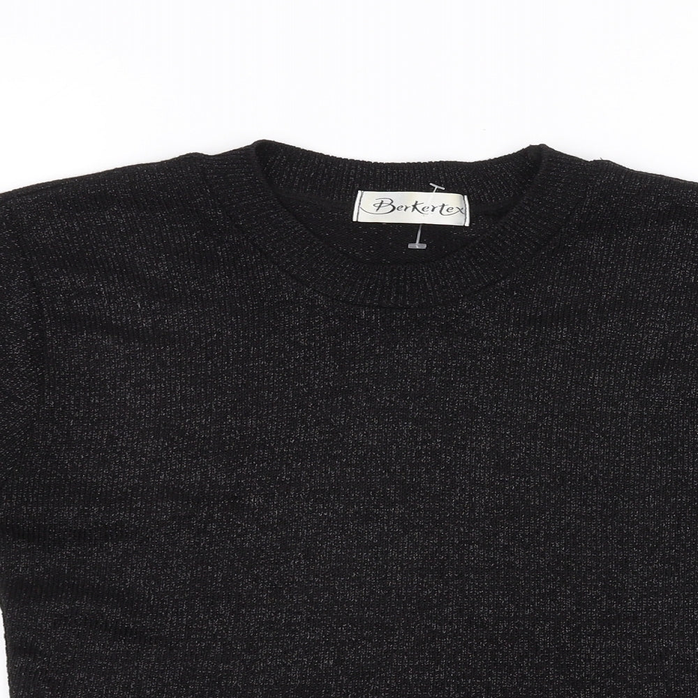 Womens UK Size 10 Berkertex Black Basic T-Shirt