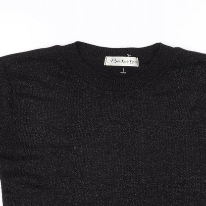 Womens UK Size 10 Berkertex Black Basic T-Shirt