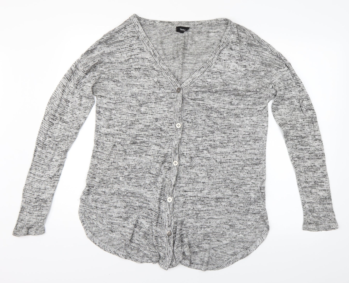 Preworn Womens Grey Striped  Cardigan Jumper Size M