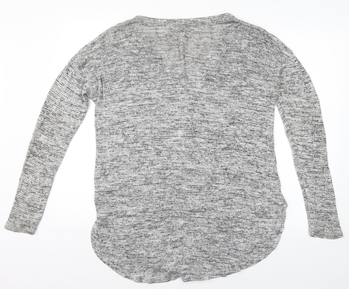 Preworn Womens Grey Striped  Cardigan Jumper Size M