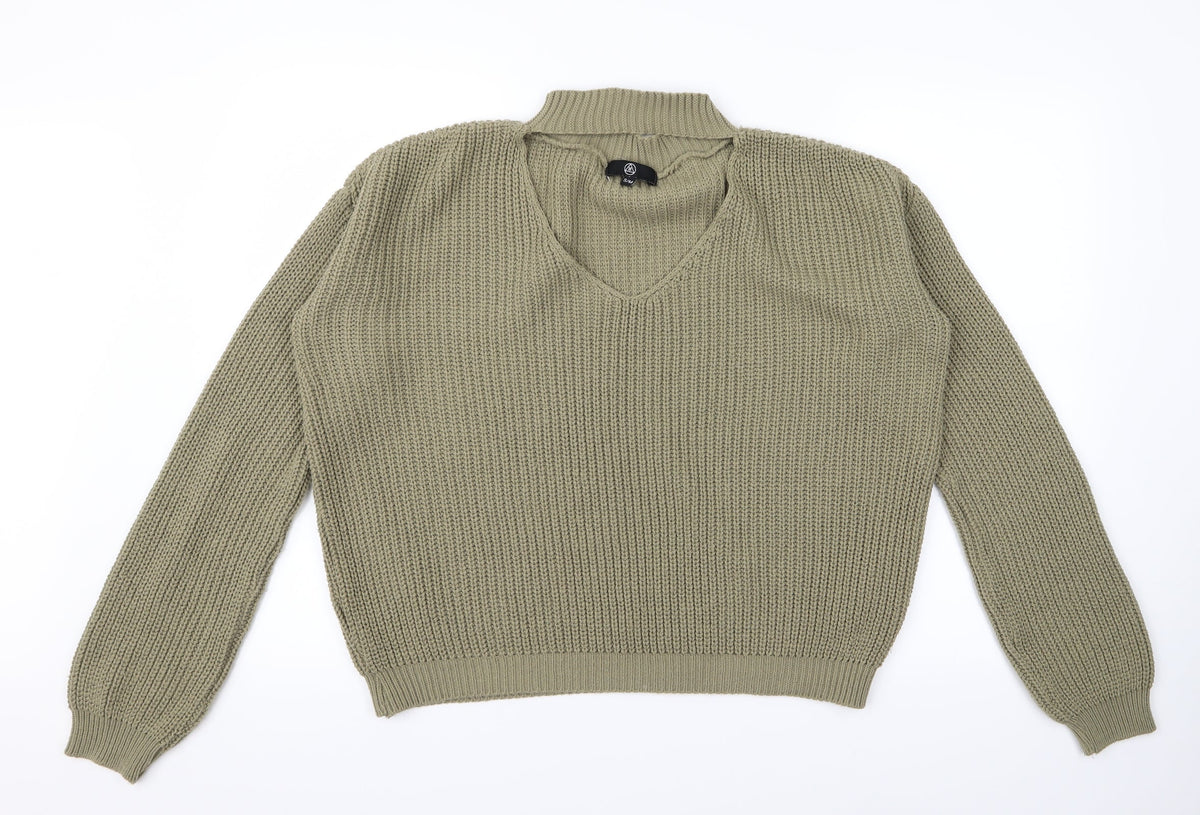 Additional front view of Missguided women’s green jumper, size S