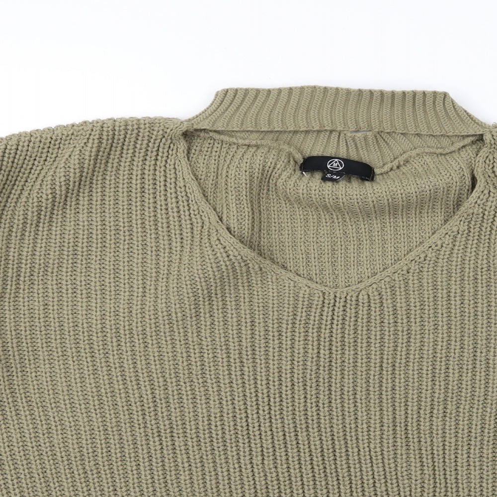 Close-up detail of Missguided women’s green jumper, size S