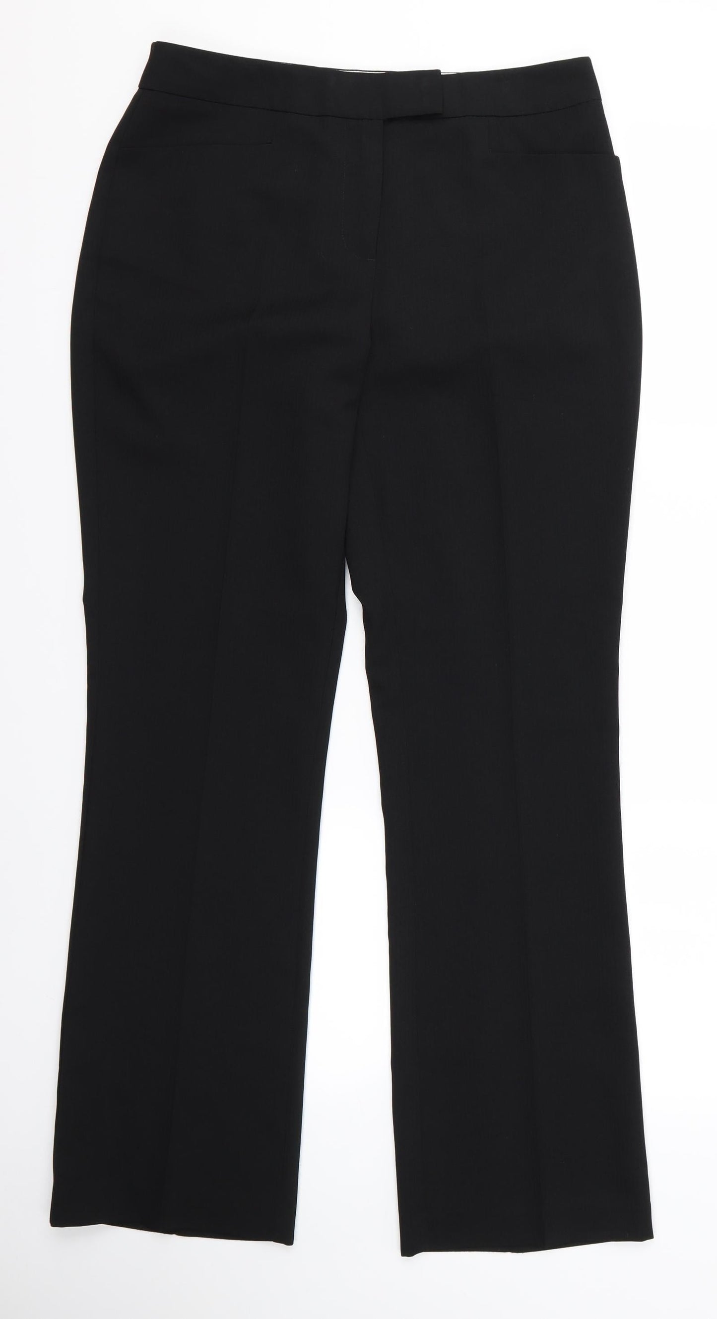 Womens UK Size 10 Preworn Regular Fit  Black Trousers
