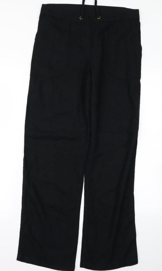 TU Womens Black  Rayon Trousers  Size 30 L30 in