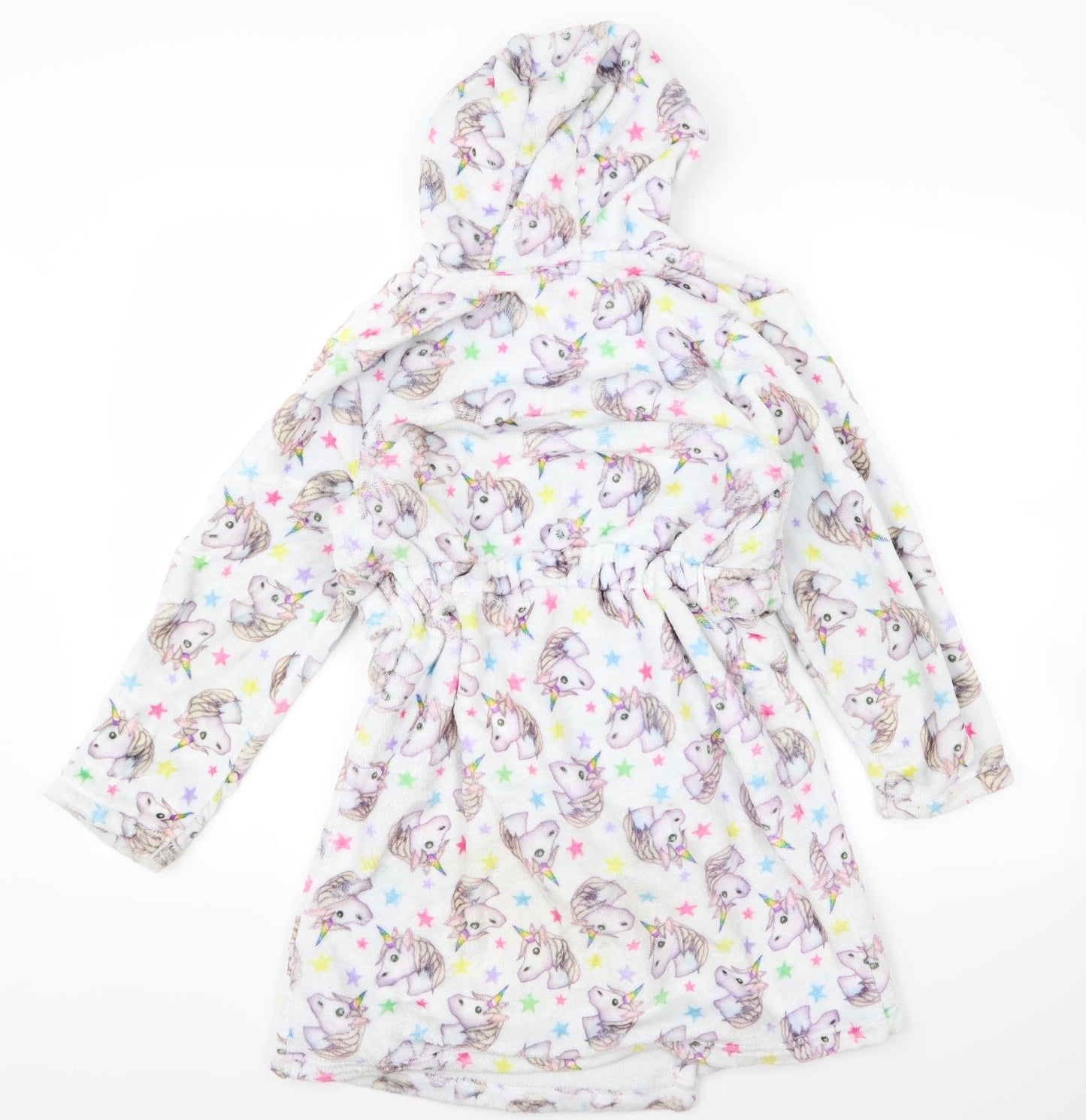 Emoji Girls Grey Animal Print  Top Robe Size M  - Unicorn