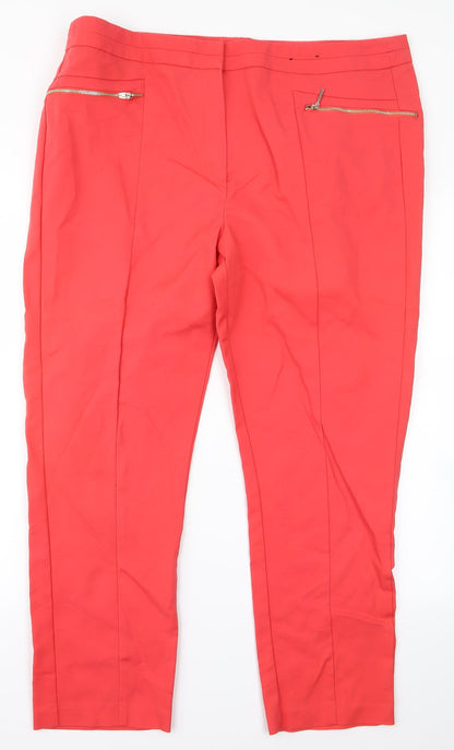 Womens UK Size 10 F&F Regular Fit  Pink Trousers