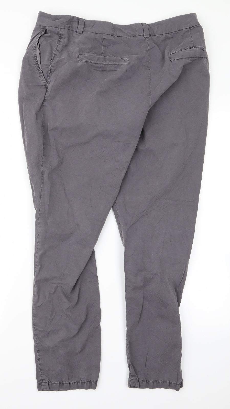 m&s Womens Grey Geometric  Trousers  Size 14 L20 in