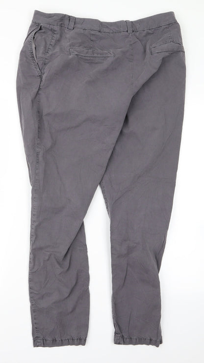 m&s Womens Grey Geometric  Trousers  Size 14 L20 in