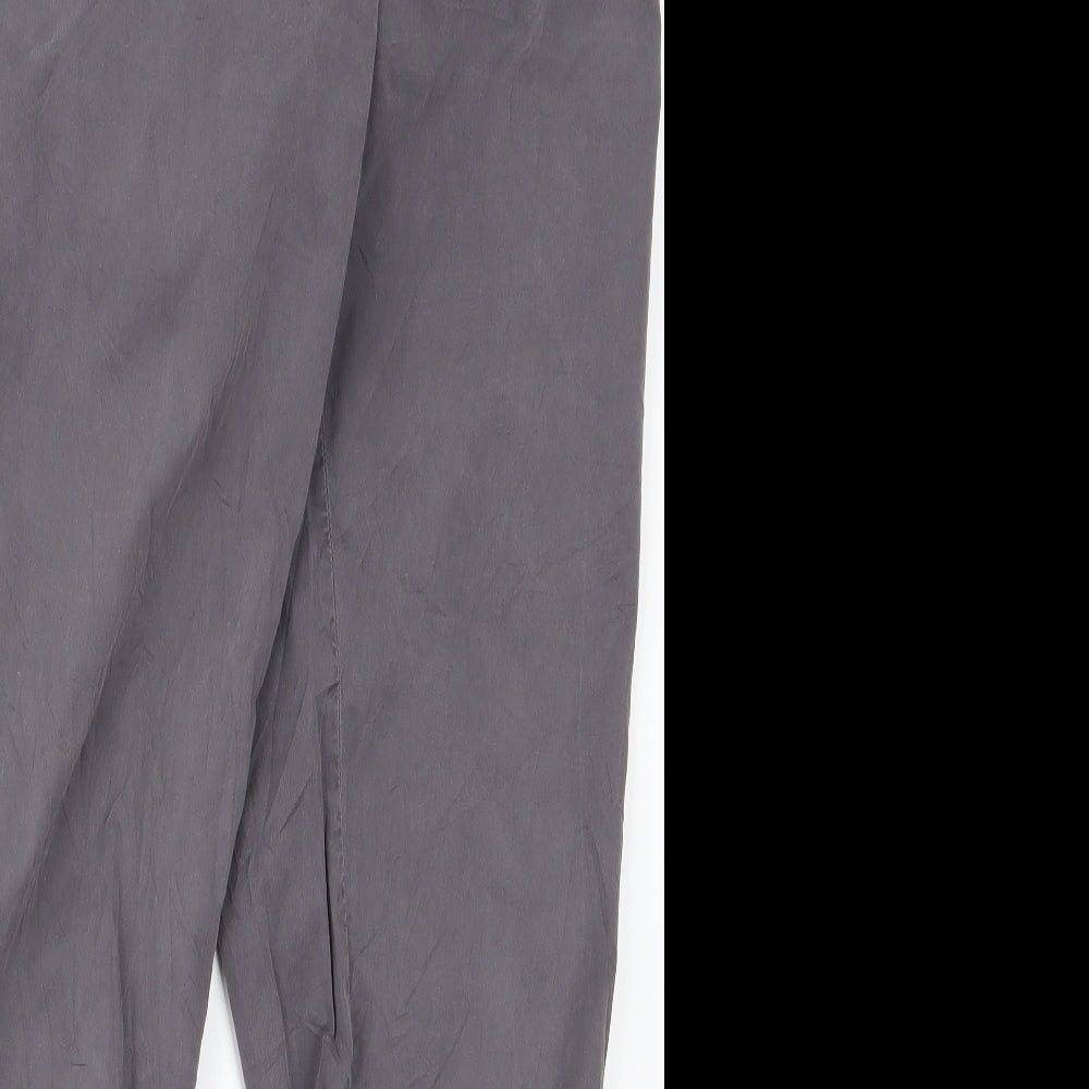 m&s Womens Grey Geometric  Trousers  Size 14 L20 in