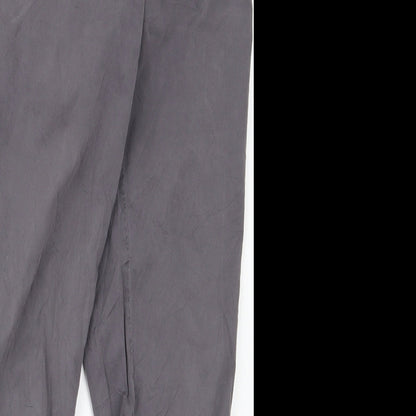 m&s Womens Grey Geometric  Trousers  Size 14 L20 in