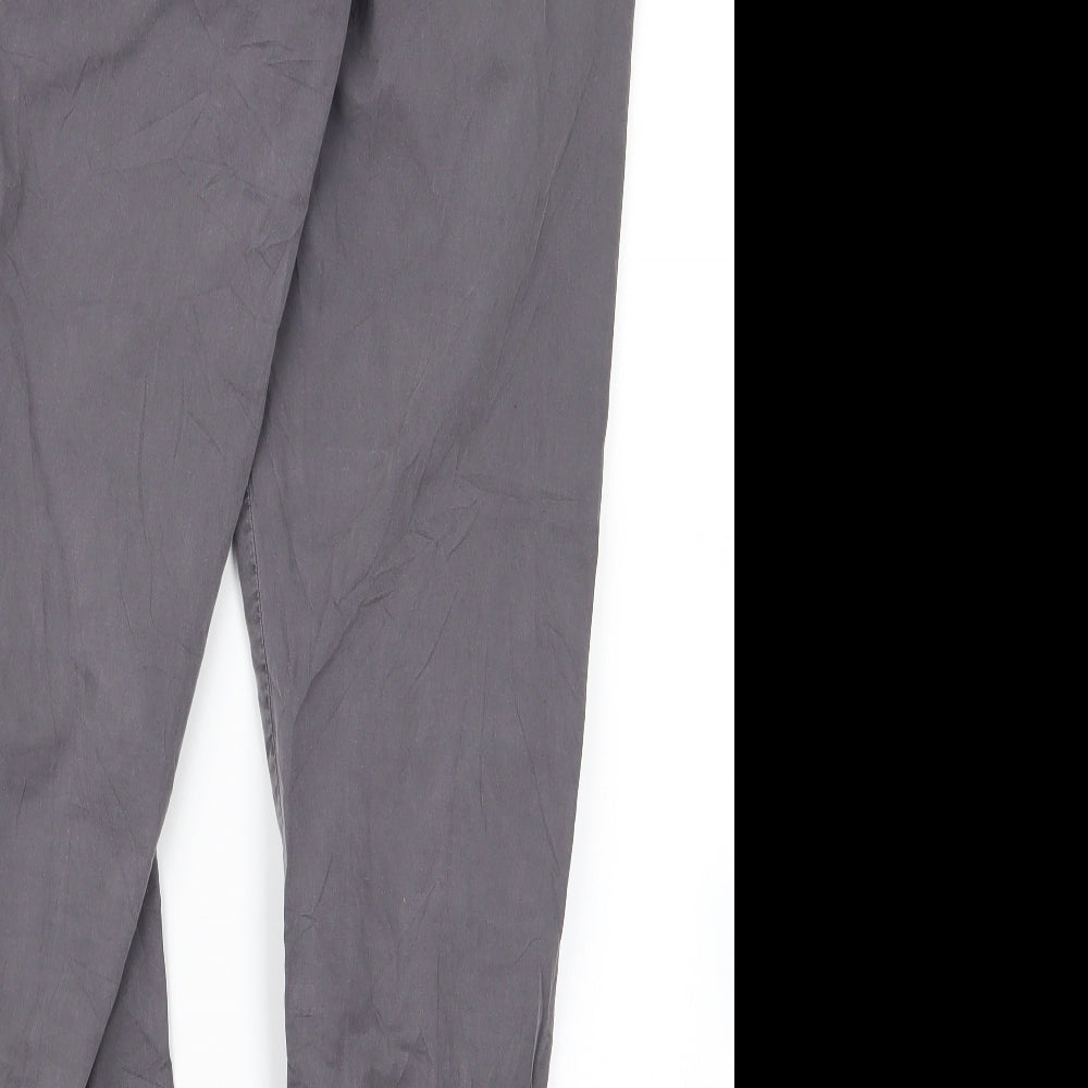 m&s Womens Grey Geometric  Trousers  Size 14 L20 in