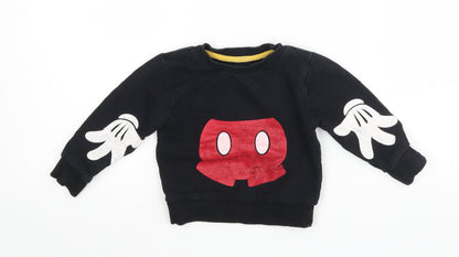 Primark Disney Baby Black   Pullover Jumper Size 9-12 Months  - MICKEY MOUSE