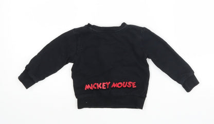 Primark Disney Baby Black   Pullover Jumper Size 9-12 Months  - MICKEY MOUSE