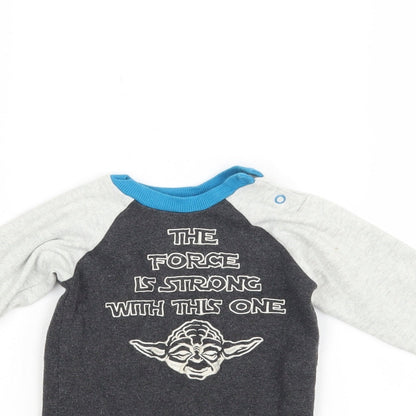 Nutmeg Boys Grey   Babygrow One-Piece Size 12 Months