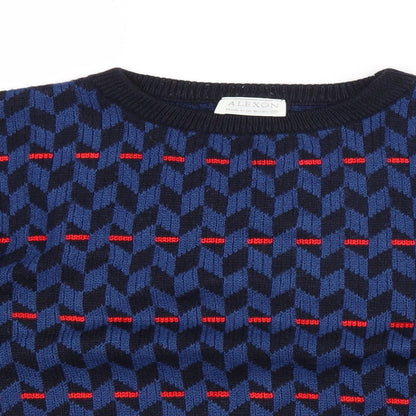 Preworn Boys Blue Geometric  Pullover Jumper