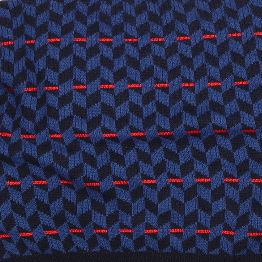 Preworn Boys Blue Geometric  Pullover Jumper
