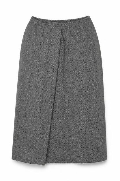 WEEKENDERS Womens Grey Herringbone  A-Line Skirt Size M