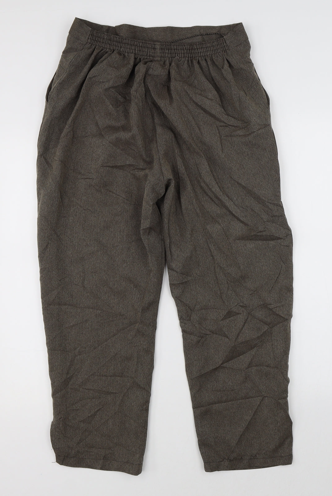Womens UK Size S Preworn Regular Fit  Brown Trousers