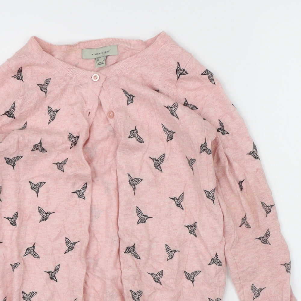Close-up detail of Atmosphere women’s pink cape jumper, size UK 4