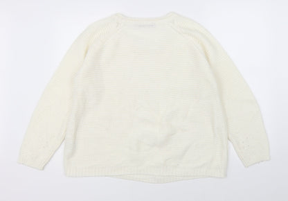 EWM Womens White   Pullover Jumper Size L