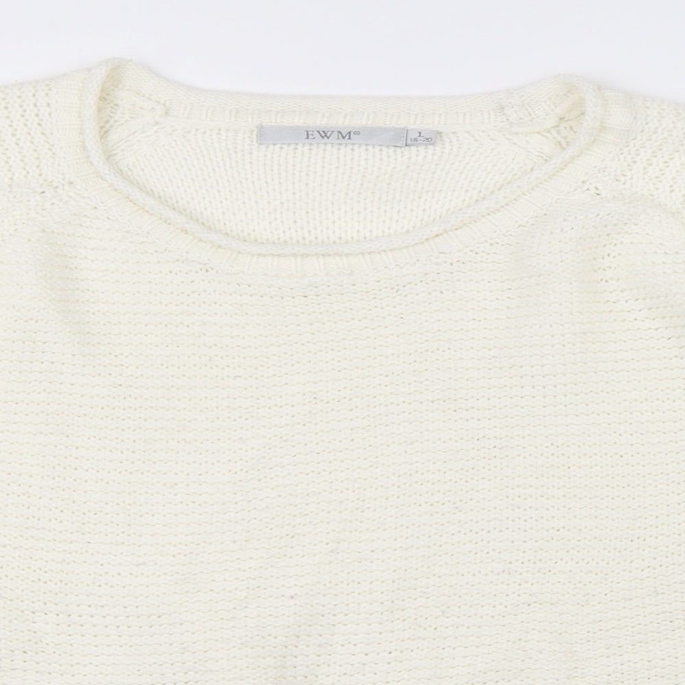 EWM Womens White   Pullover Jumper Size L