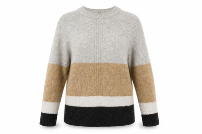 Marks & Spencer Womens Grey Striped  Pullover Jumper Size M