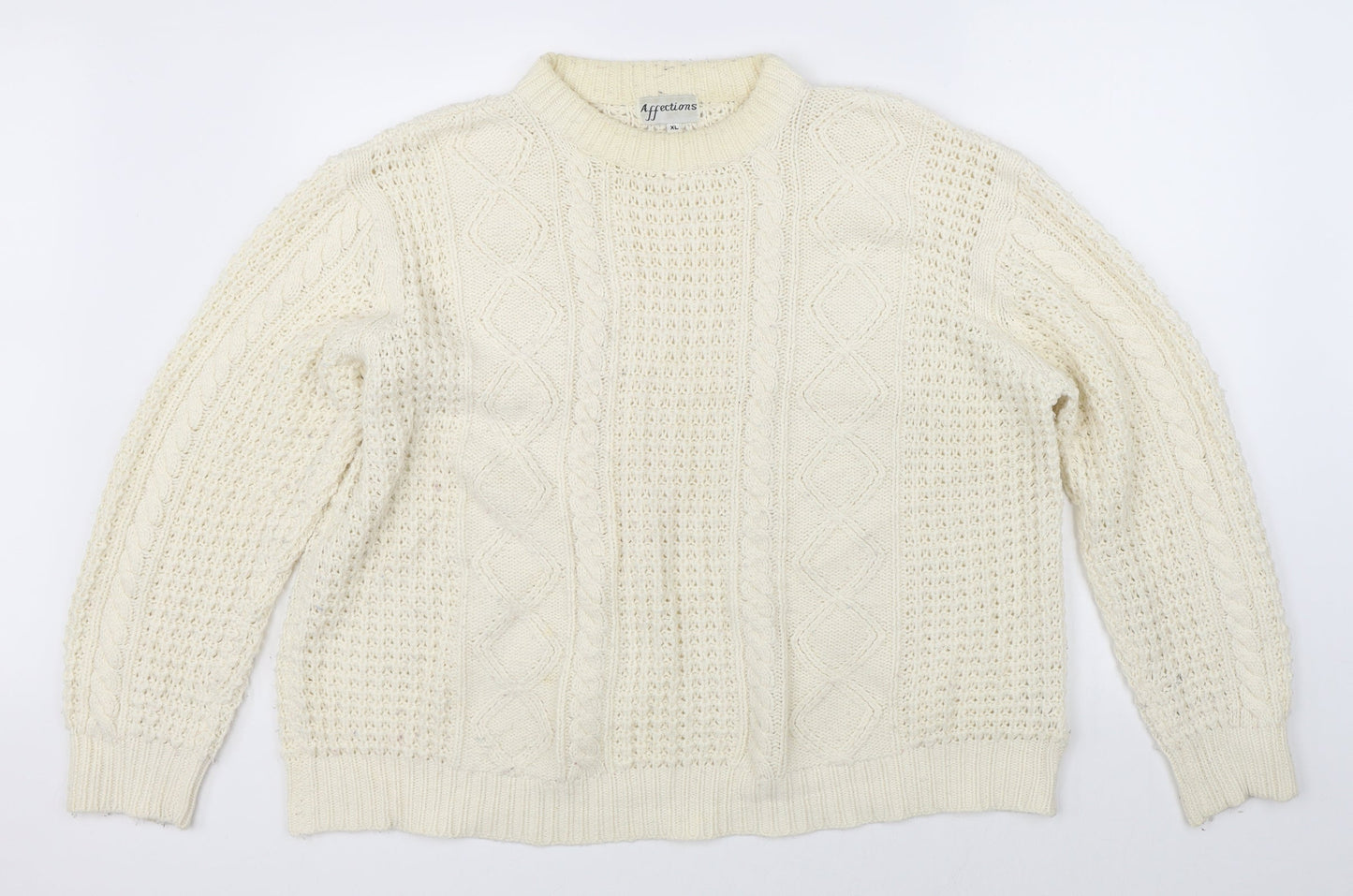 Affections Womens Beige  Knit Pullover Jumper Size XL