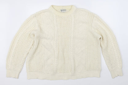 Affections Womens Beige  Knit Pullover Jumper Size XL