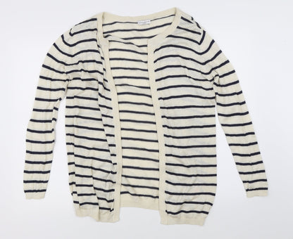 Jaqueline de Yong Womens Beige Striped  Cardigan Jumper Size XS