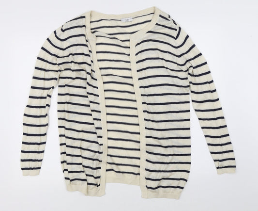 Jaqueline de Yong Womens Beige Striped  Cardigan Jumper Size XS