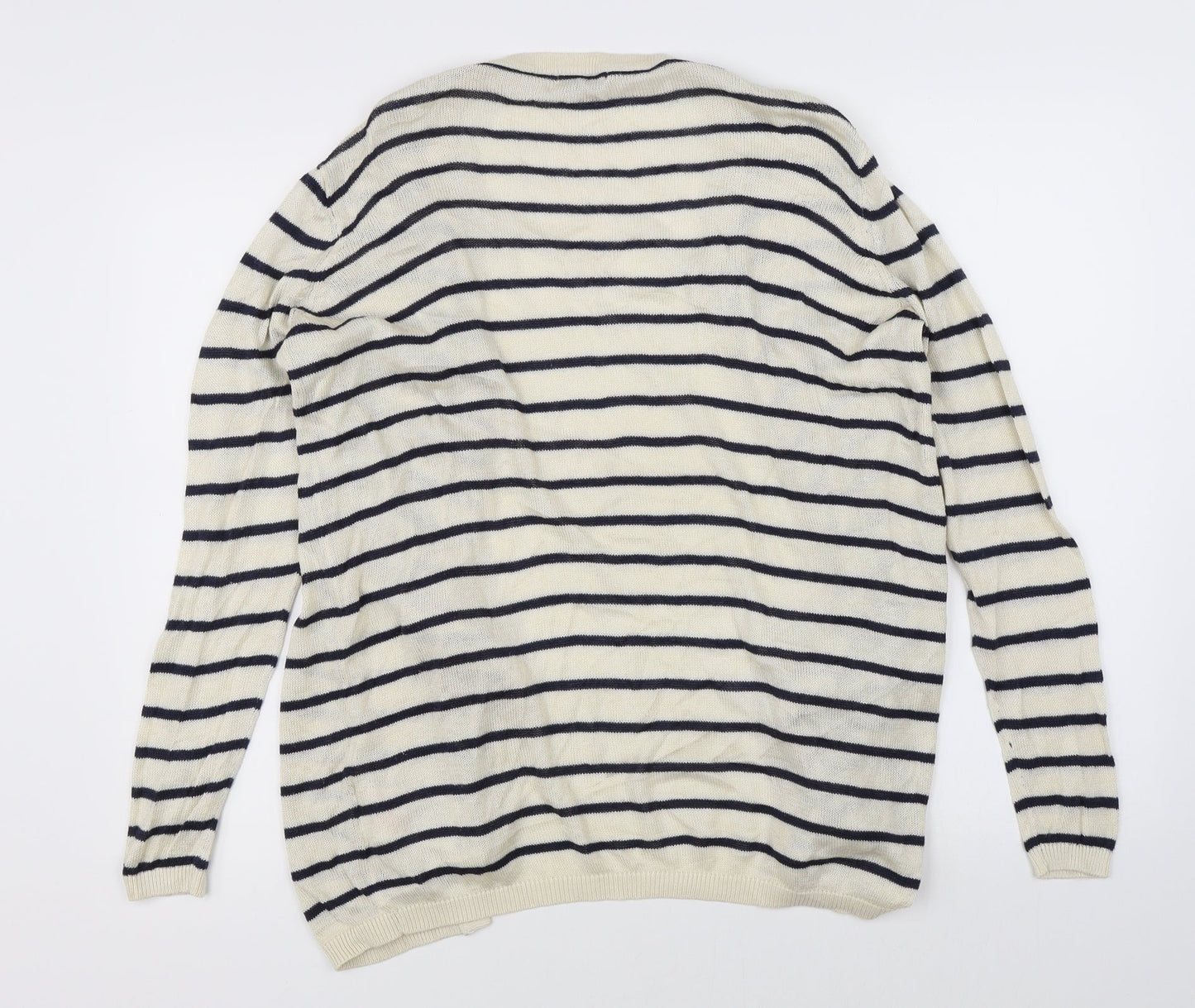 Jaqueline de Yong Womens Beige Striped  Cardigan Jumper Size XS