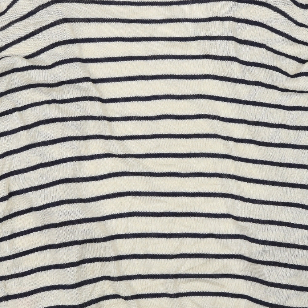 Jaqueline de Yong Womens Beige Striped  Cardigan Jumper Size XS