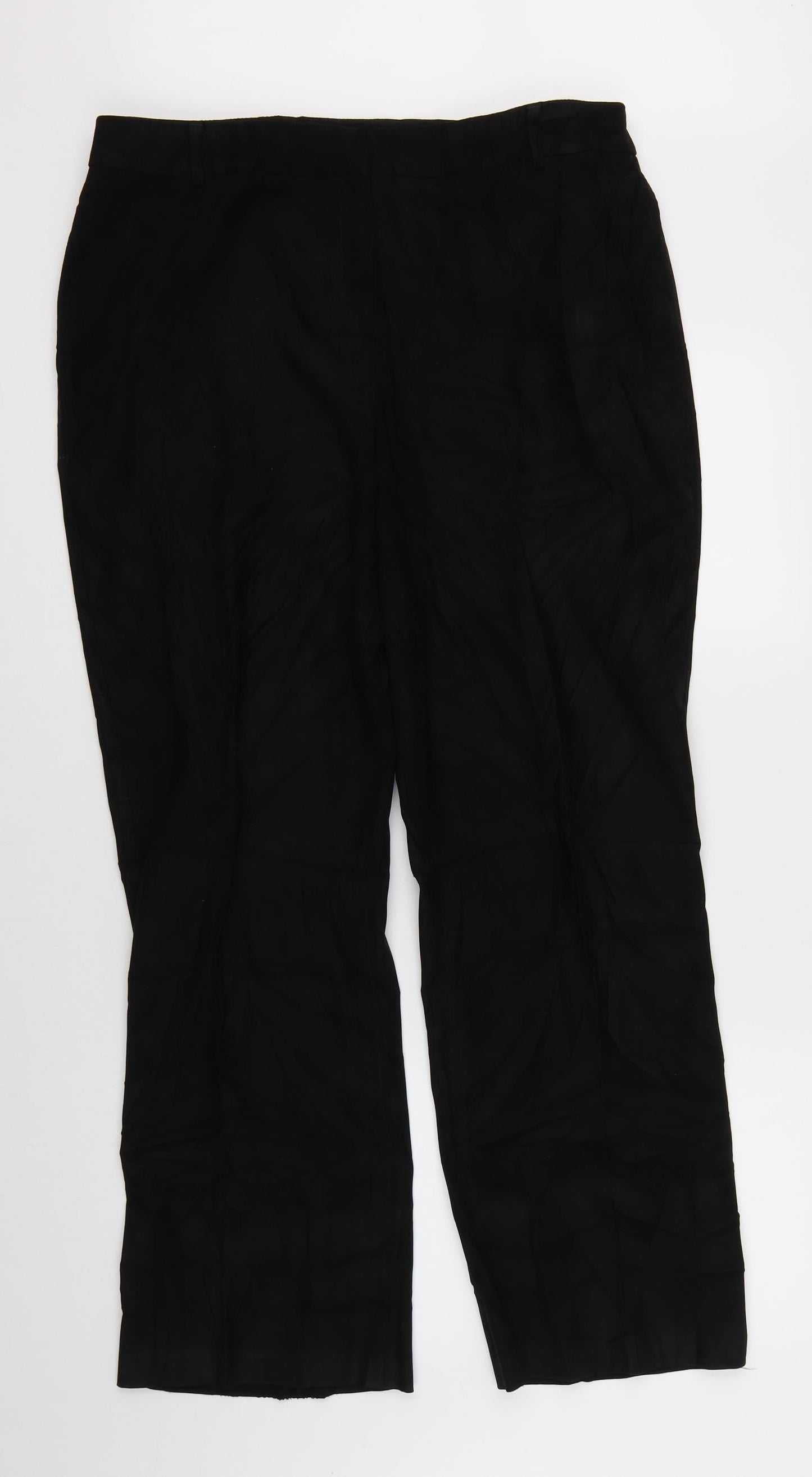 Womens UK Size 16 Preworn Regular Fit  Black Trousers