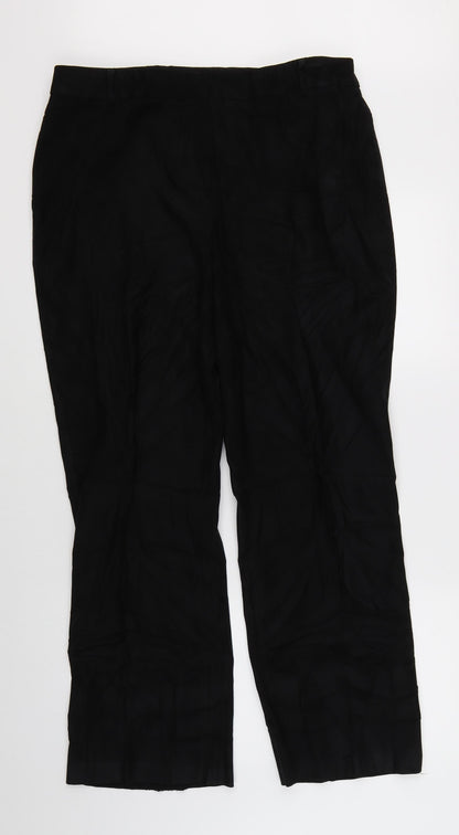Womens UK Size 16 Preworn Regular Fit  Black Trousers